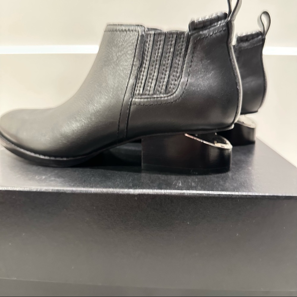 Brand New ALEXANDER WANG Kori Ankle Boots, Lambskin Leather, Black, Size 36.